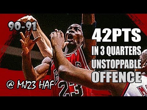 Michael Jordan Highlights vs Nets (1991.03.28) - 42pts in 3 Quarters, UNSTOPPABLE!