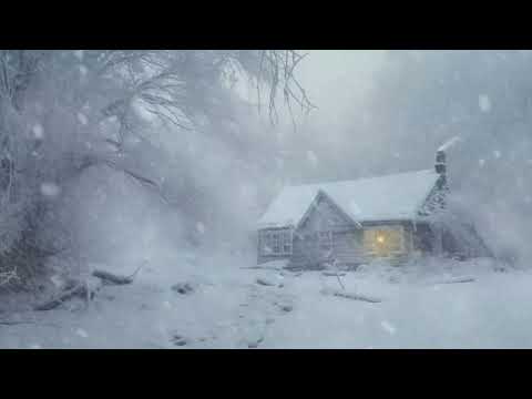 24 Hour Intense Blizzard in a Lonely Wooden House┇Winter Snowstorm White Noise┇Snowfall & Wind Sound