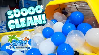 How do you keep an 80,000 ball pit clean