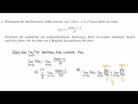 Grenzwerte von Funktionen mit L'Hospital