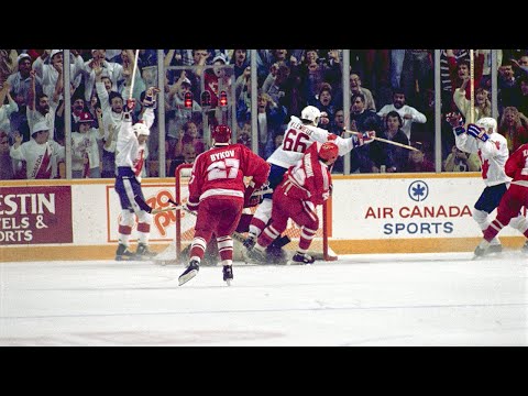 1987 Canada Cup Final Game 3 USSR vs Canada Enhanced TV Broadcast 1080p-Gretzky→Lemieux Winner (6–5)
