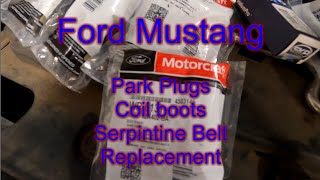 Ford Mustang 4.6L Spark plugs Coil Boots & Serpentine Belt Replacement
