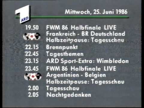 Programmtafeln ARD 25.6.1986