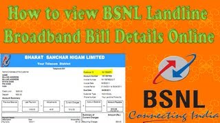 How to view BSNL Landline Broadband Bill Details Online