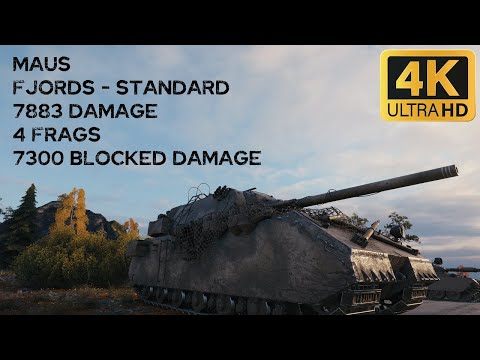 Maus 7,9k damage 4 frags on Fjords - World of Tanks