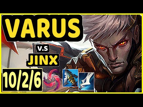 VARUS vs JINX - 10/2/6 KDA BOTTOM ADC CHALLENGER GAMEPLAY - NA