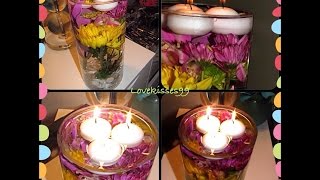 DIY: Flower Centerpiece with Floating Tea Lights