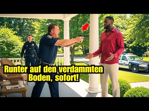 Ein Polizist richtet die Waffe auf einen Mann, der ruhig Zeitung liest – Sekunden später erfährt er: