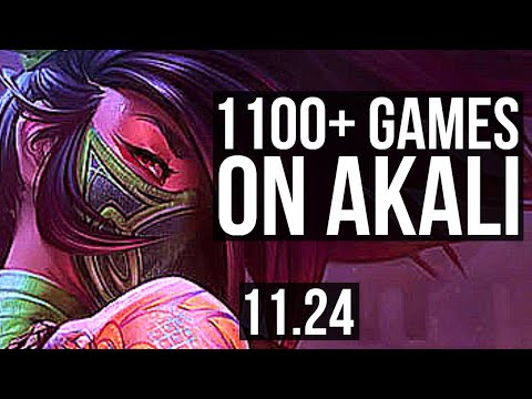 AKALI vs IRELIA (TOP) | 7 solo kills, 1100+ games, 1.6M mastery, Godlike | KR Master | 11.24