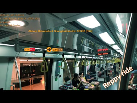 [SMRT] Reppy ride; Strong Motor - Alstom Metropolis C830C [852] CC15 Bishan - CC17 Caldecott [4K60]