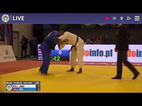 Judo WM 2022 Veterans Krakau -100 kg (M6) Iulian RUSU (AUT) vs Jean Philippe CONDO (FRA)