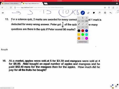 PSLE Primary 6 Math problem sum - value and units