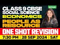 Class 9 CBSE Social Science Economics People As Resource One Shot Revision Xylem Class 9 CBSE