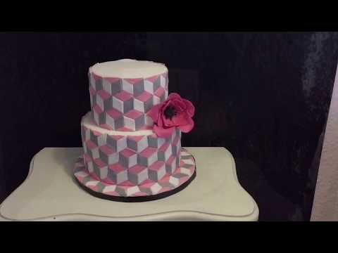 How to make a easy Optical illusion Geometric cake. Wie macht man optimal Illusionstorte.