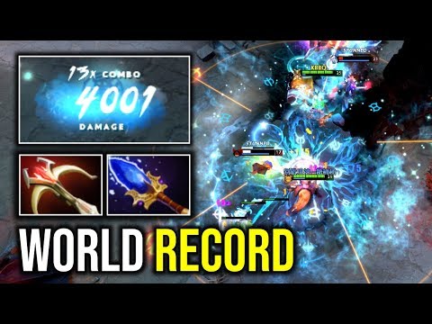 WORLD RECORD..!! 13x Combo 4000 Damage Earthshaker by KBBQ 7.22f | Dota 2