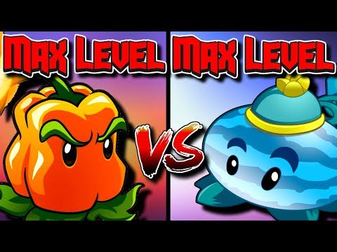 Pepper Pult 15 VS Winter Melon 10 - Compare Free Plants - PVZ 2 Gameplay