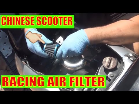 How to install a performance  air filter on Chinese Scooter