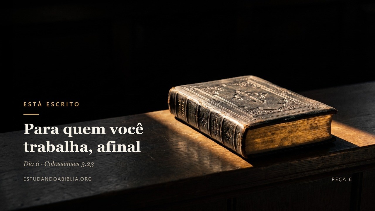 Como para o Senhor, não para os homens | Está escrito: Para quem você trabalha, afinal