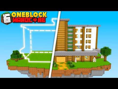 aCookieGod - I Built a VILLAGER MANSION on ONE BLOCK Minecraft