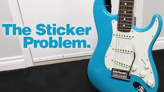 Video thumbnail for Fender American Professional II Stratocaster 2023 SSS Miami Blue Mini-Review:  The Sticker Problem by Johnny Saskatchewan and the NoShitSherlocks