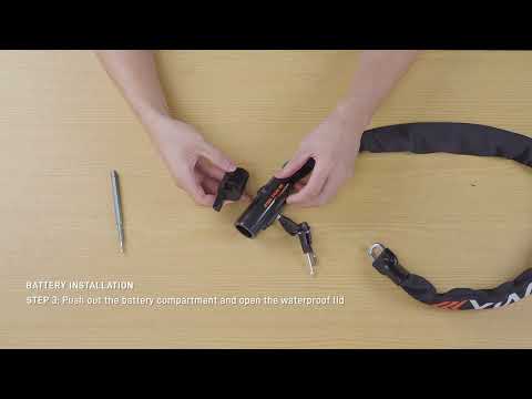 [KOVIX Alarmed Chain Lock KCQ8] Battery Installation + Alarm  Activation