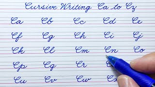 How to connect capital letter C with small letters a to z in cursive writing | Cursive handwriting