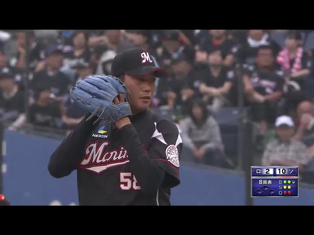【8回表】マリーンズ・高野がプロ初登板 「熱く冷静に」プロ初奪三振 2016/5/28 M-H