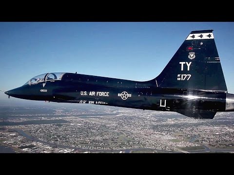 Supersonic Trainer T-38 Talon Jets Take Flight. Cockpit View.