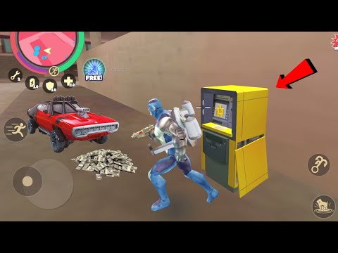 Rope Hero: Vice Town (Rope Hero Hacked Yellow ATM Machine) Rope Hero Robbery - Android Gameplay HD