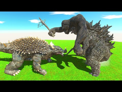 King Kong and Godzilla vs Anguirus - Animal Revolt Battle Simulator