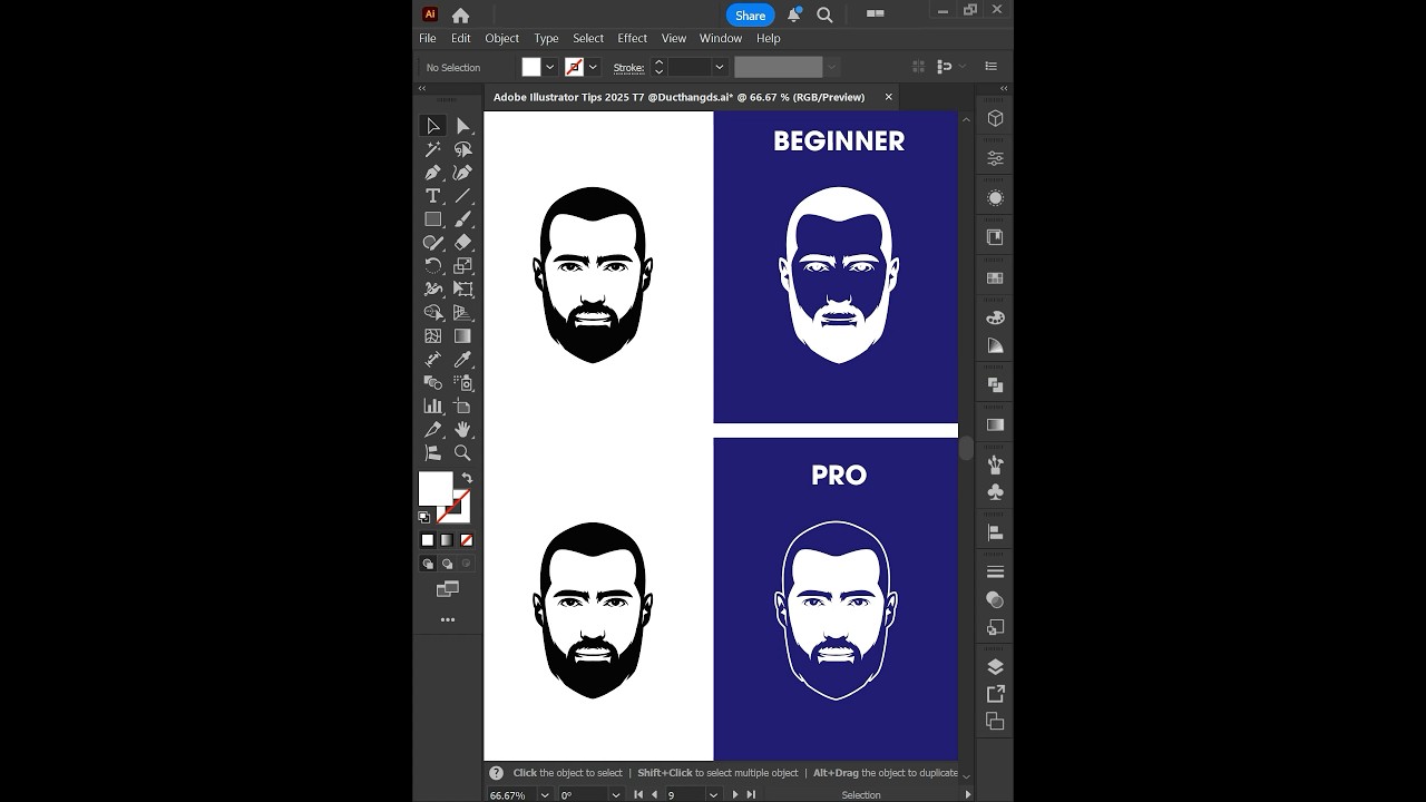 Adobe Illustrator 2025 - Tips to invert logo face icon #ducthangds