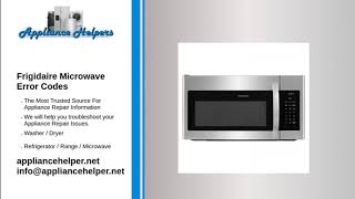 Frigidaire Microwave Error Codes