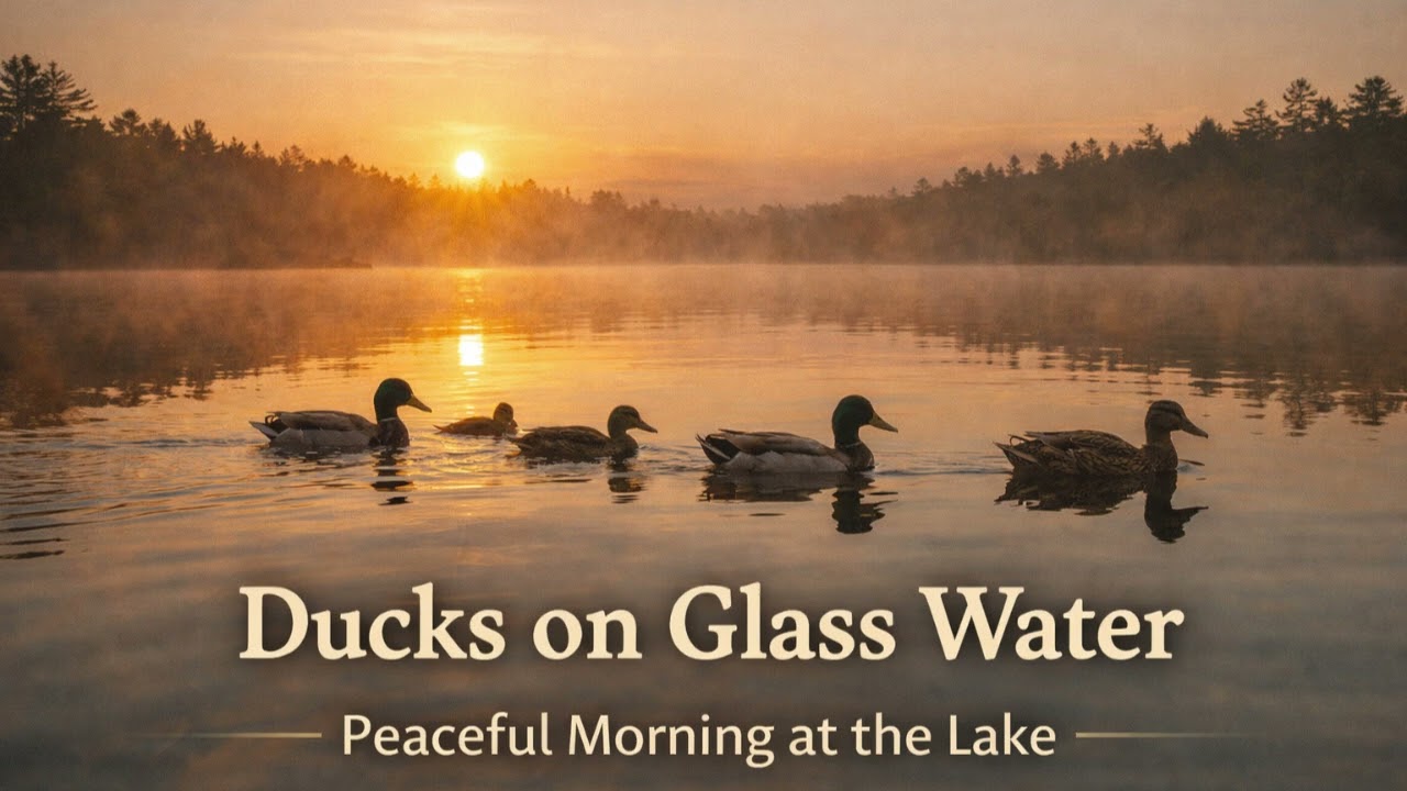 Ducks on Glass Water - Peaceful Morning at the Lake