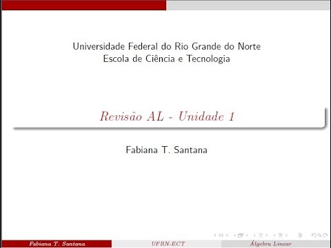 Revisão Unidade 1 Espaços Vetoriais