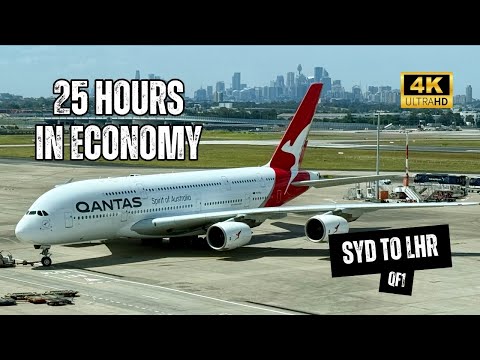 QANTAS A380 QF1 Economy Class - Sydney to London via Singapore, SYD & SIN Lounges (NOV 2024) (4K)