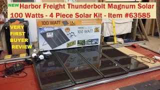 Harbor Freight 100 watt solar kit #63585 NEW Thunderbolt Magnum (SEE INFO BELOW)