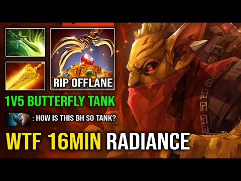 WTF 1v5 Tanker Bounty Hunter 16Min Radiance Brutal Jinada +942 GPM with Butterfly Hard Carry Dota 2