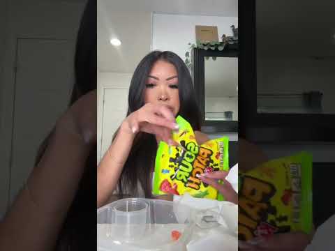 MAKING MY BROTHER A CANDY SALAD: SOUR STRIPS @Davdngo