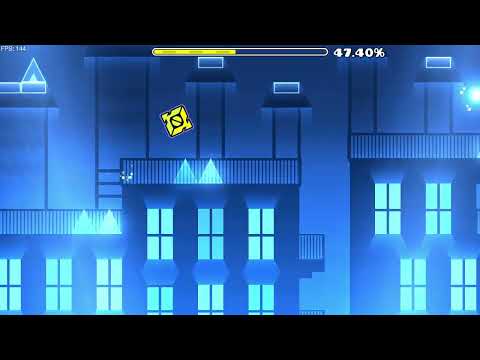 Geometry Dash Harder(★7)-Us as a cube by Katas, 1 coin