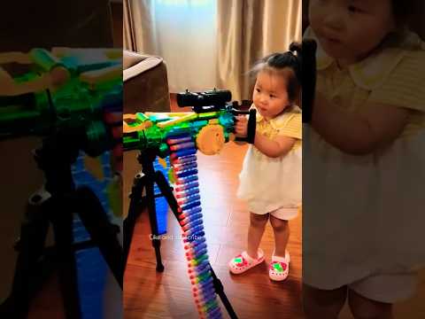 BABY SHOOTS DAD🫢#baby#shooting#gun#toys#cutebaby#fun#funny#lol#comedy#shorts#viral#status#dad#trend