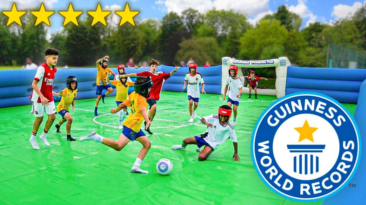 Watch video WORLD'S BIGGEST KIDS SLIP 'N' SLIDE FOOTBALL MATCH!! ⚽️💦 Now WORLD'S BIGGEST KIDS SLIP 'N' SLIDE FOOTBALL MATCH!! ⚽️💦