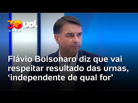 Flávio Bolsonaro diz na Globo que vai respeitar resultado da eleição, ‘independente de qual for’
