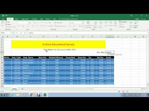 Microsoft Excel 01 Payroll - How to enter data and create formulas
