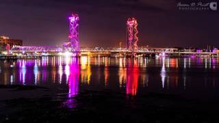 preview picture of video 'Night timelapse of Memorial Bridge between Portsmouth, New Hampshire and Kittery, Maine'