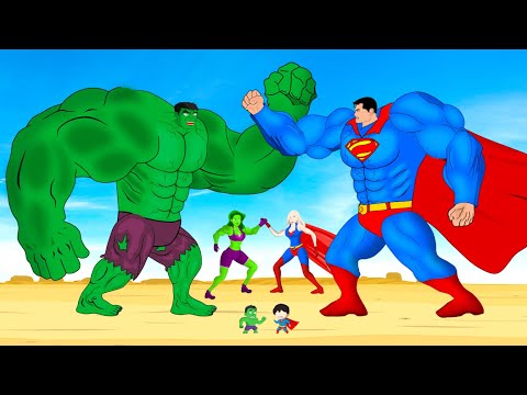 Evolution Of Team HULK Family Vs Evolution Of Team SUPERMAN Family: Who Is The King Of Super Heroes?