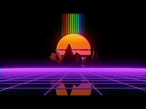 High Definition 80s Retro Sunset Walking Through Neon Path Relaxing Visuals HD Screensaver