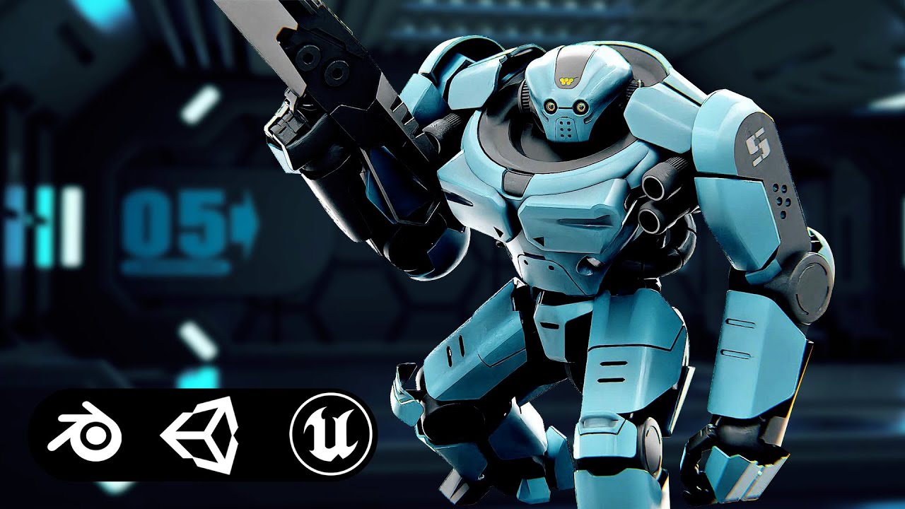 Doom Fighter V-3 Auto-Rig Pro Rigged For Mixamo Unreal Engine Unity 3D Model