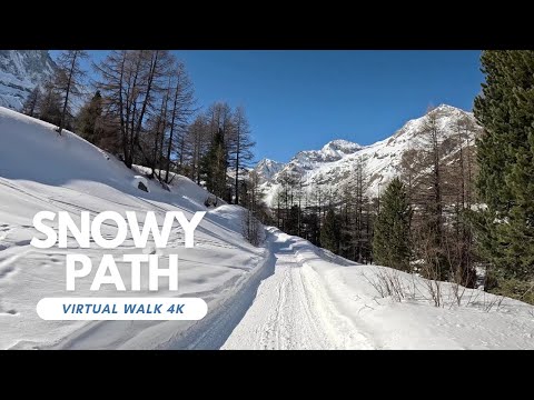 Stafelalp to Zmutt🇨🇭| 4K Virtual Winter Walk in the Swiss Alps