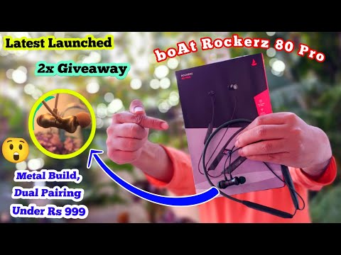 Boat Rockerz 80 Pro Longest Battery Neckband With Hi Fi Sound - Boat Magnetic Disconnect Rs 999