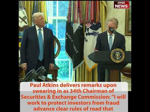 Paul Atkins Sworn In as SEC Chairman: 'Firm Regulatory Foundation for Digital Assets'; Trump: 'End the Weaponization of the SEC'